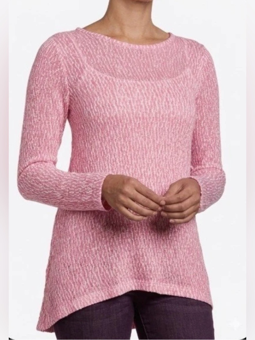 NWT Chelsea & Theodore Pink Textured Knit Lightweight Semi-Sheer Sweater Sz M
